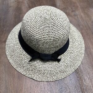 Furtalk Wide Brim Woven‎ Beach Hat Size Medium Adjustable Summer Vacation